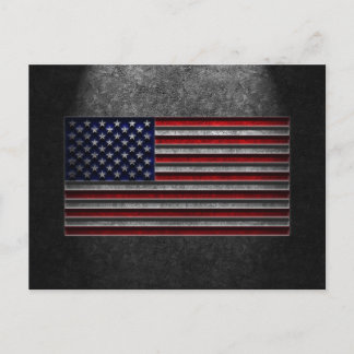 American Flag Stone Texture Holiday Postcard