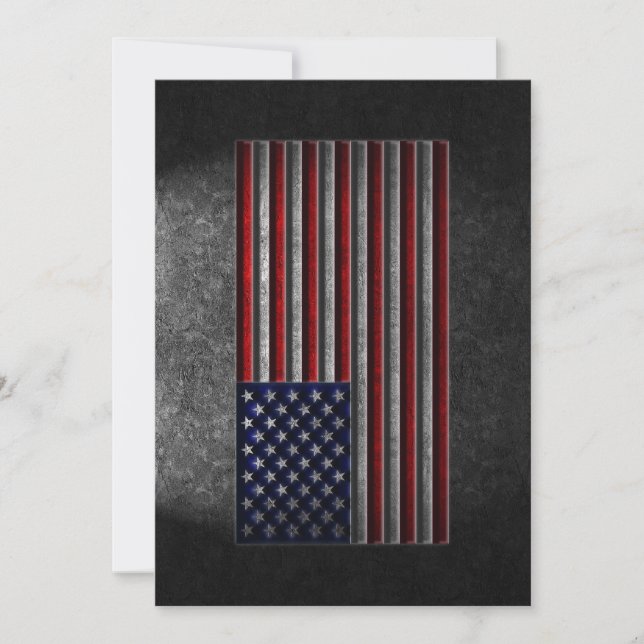 American Flag Stone Texture Invitation (Front)