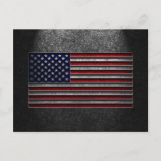 American Flag Stone Texture Invitation Postcard