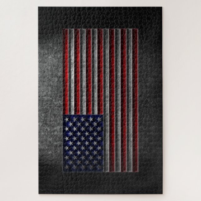 American Flag Stone Texture Jigsaw Puzzle (Vertical)