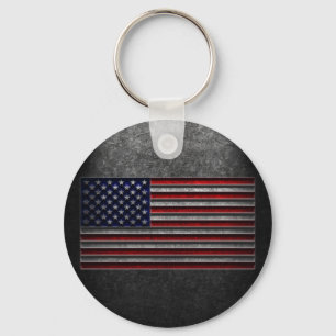 American Flag Stone Texture Keychain