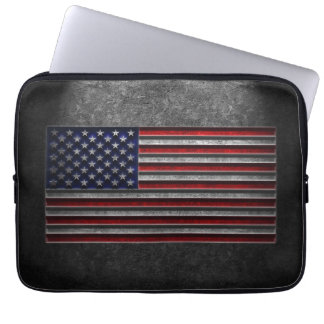 American Flag Stone Texture Laptop Sleeve