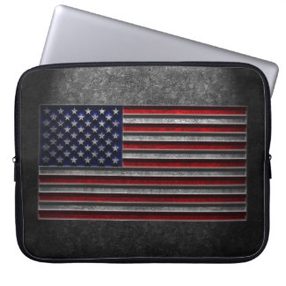 American Flag Stone Texture Laptop Sleeve