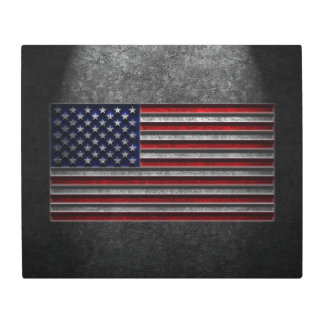 American Flag Stone Texture Metal Print