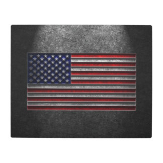 American Flag Stone Texture Metal Print