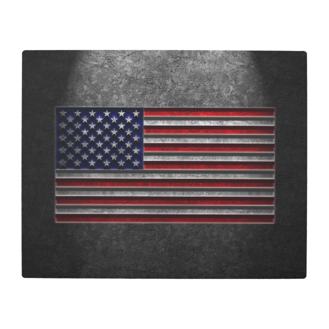 American Flag Stone Texture Metal Print (Front)