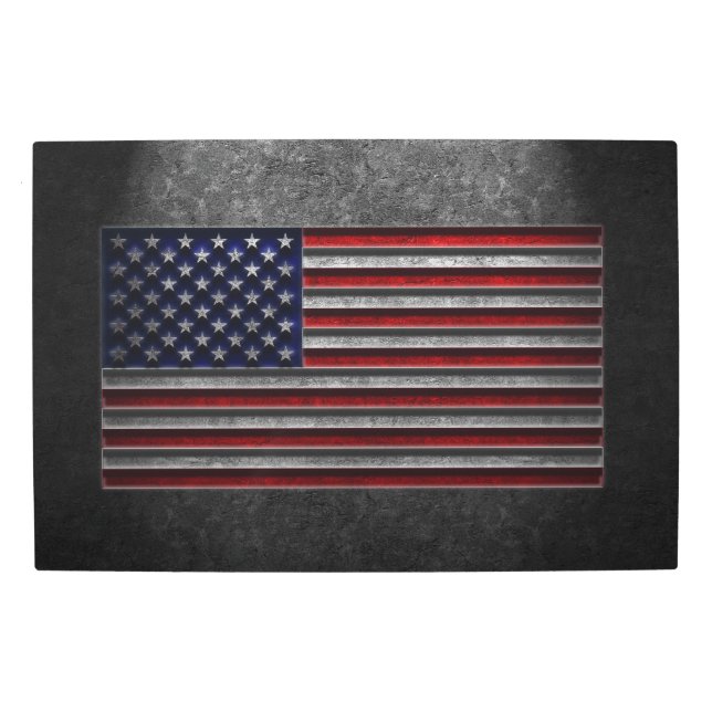 American Flag Stone Texture Metal Print (Front)