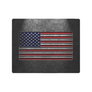 American Flag Stone Texture Metal Print