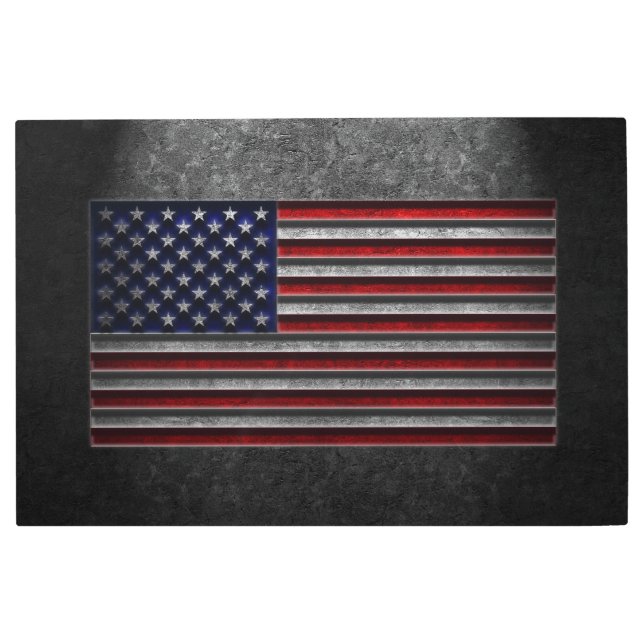 American Flag Stone Texture Metal Print (Front)