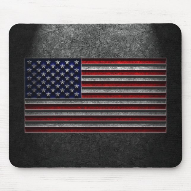 American Flag Stone Texture Mouse Pad (Front)