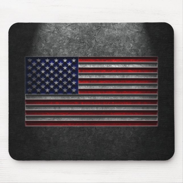 American Flag Stone Texture Mouse Pad (Front)