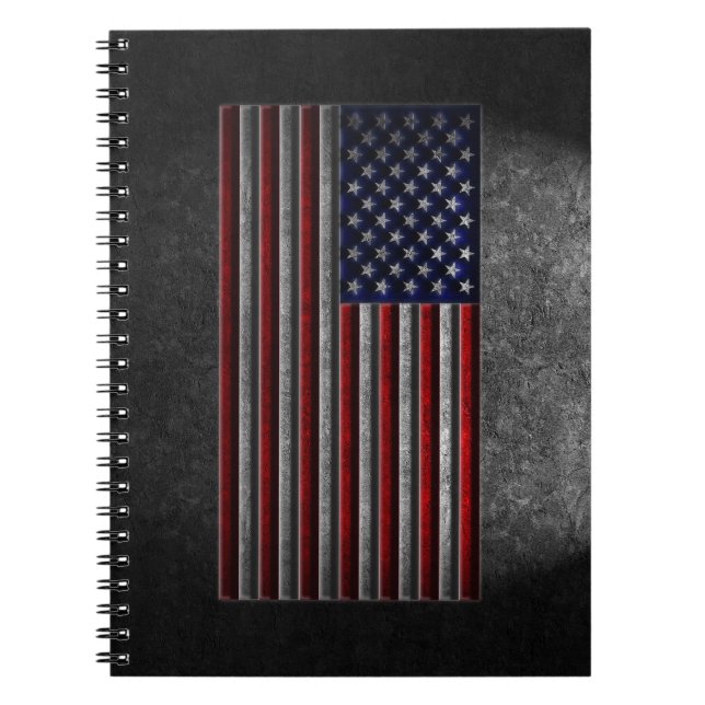 American Flag Stone Texture Notebook (Front)