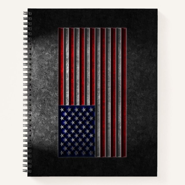 American Flag Stone Texture Notebook (Front)