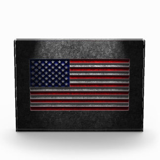 American Flag Stone Texture Photo Block