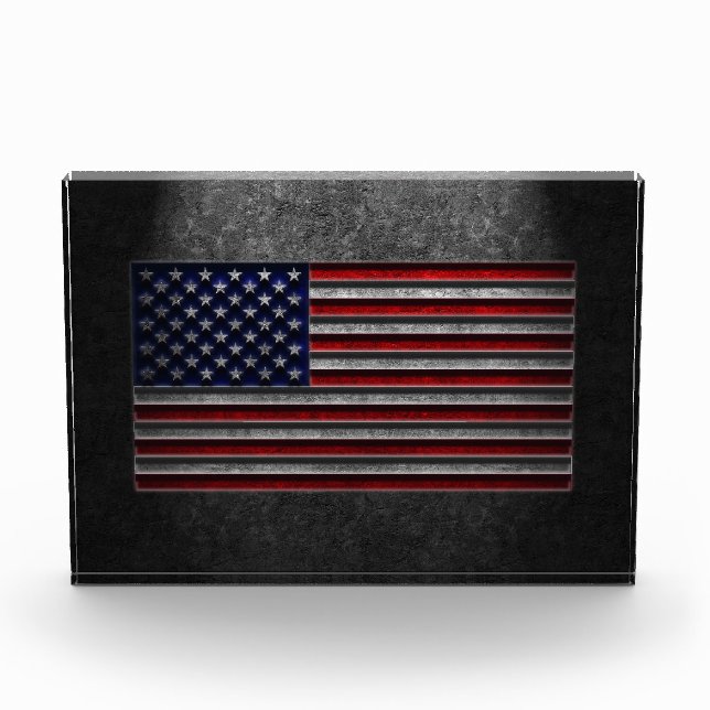 American Flag Stone Texture Photo Block (Front)