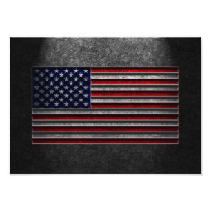 American Flag Stone Texture Photo Print