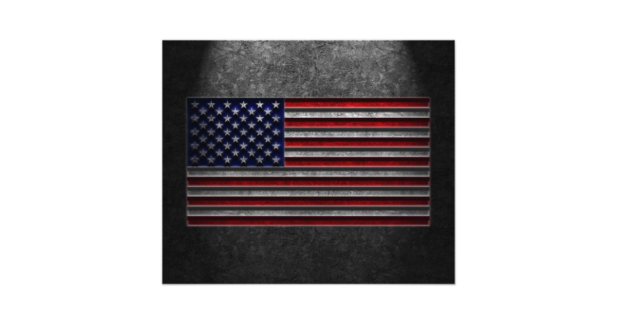 American Flag Stone Texture Photo Print | Zazzle