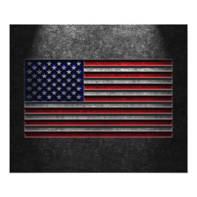 American Flag Stone Texture Photo Print (Front)