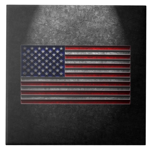 American Flag Stone Texture Photo Tiles (Front)