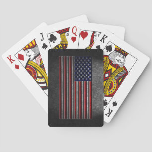American Flag Stone Texture Poker Cards