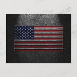 American Flag Stone Texture Postcard