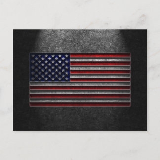 American Flag Stone Texture Postcard