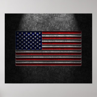 American Flag Stone Texture Poster