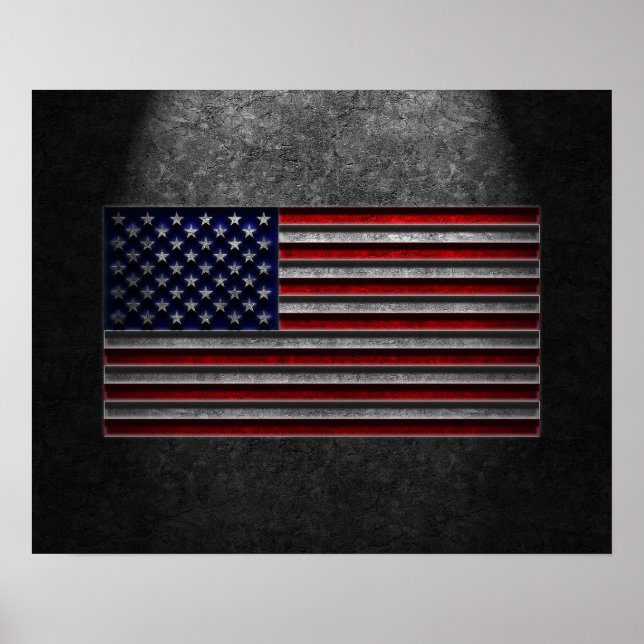 American Flag Stone Texture Poster (Front)