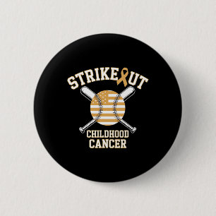 American Flag Strikeout Childhood Cancer Bysebyll Button