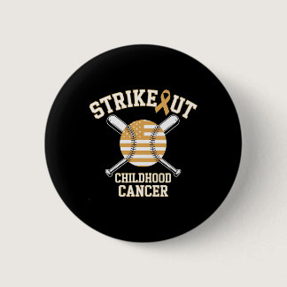 American Flag Strikeout Childhood Cancer Sell  Button