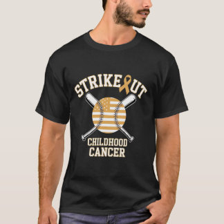 American Flag Strikeout Childhood Cancer Sell  T-Shirt