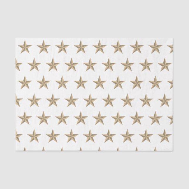 American flag style silver star white background tissue paper (Front)
