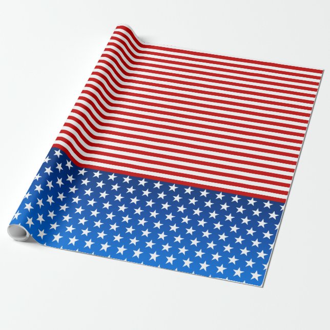 American flag stylized wrapping paper (Unrolled)