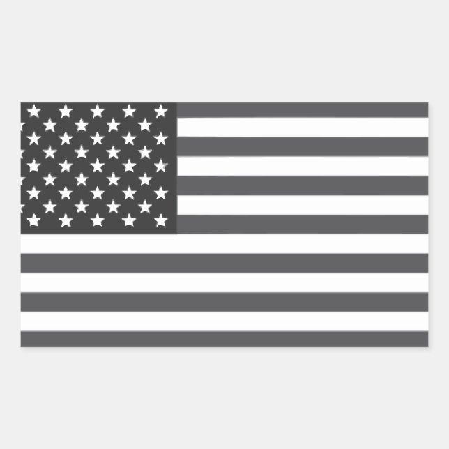 American Flag Subdued Rectangular Sticker (Front)