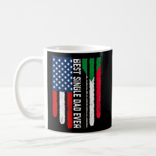 American Flag  Sudan Flag Best Single Dad Ever Fa Coffee Mug