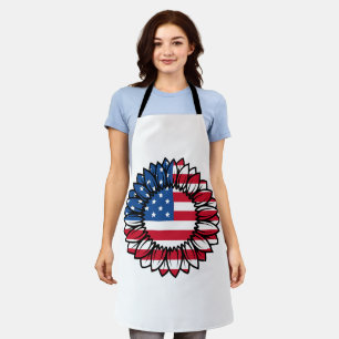 American Flag Sunflower-32222 Apron