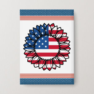 American Flag Sunflower-32222 Button