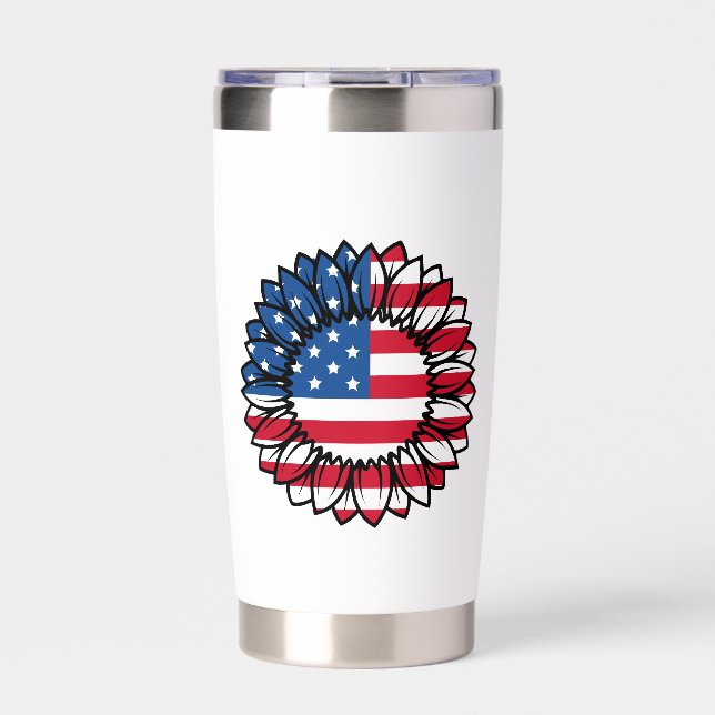 American Flag Sunflower-32222 Insulated Tumbler (Front)
