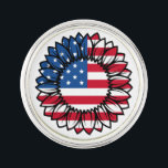 American Flag Sunflower-32222 Lapel Pin<br><div class="desc">American Flag Sunflower-32222</div>