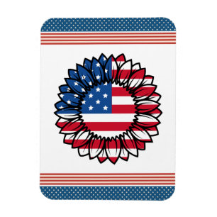 American Flag Sunflower-32222 Magnet
