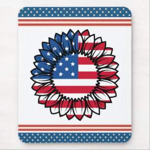 American Flag Sunflower-32222 Mouse Pad