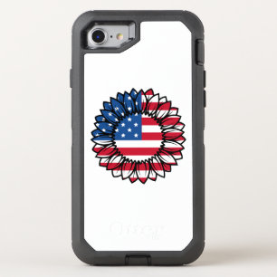 American Flag Sunflower-32222 OtterBox Defender iPhone SE/8/7 Case