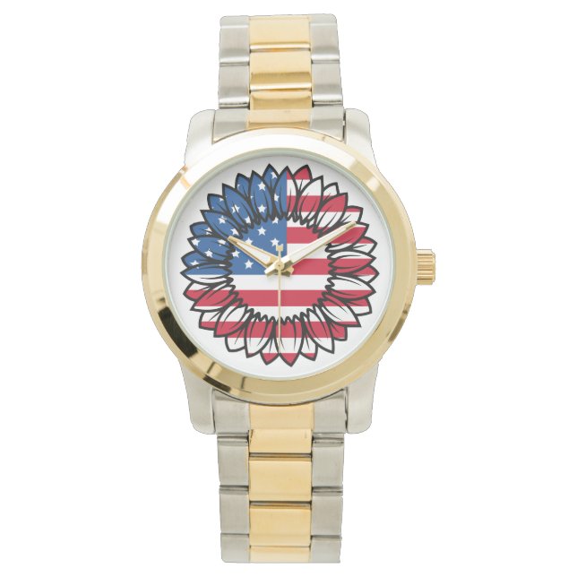American Flag Sunflower-32222 Watch (Front)