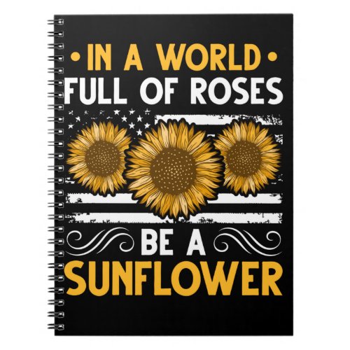 American Flag Sunflower lover Beautiful Flower Notebook