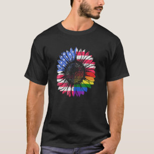 American Flag Sunflower T-Shirt