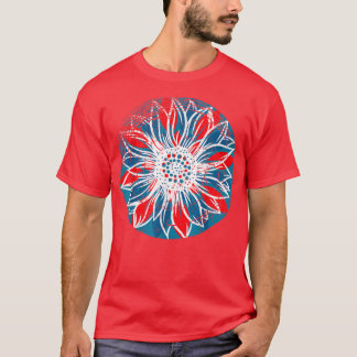 American Flag Sunflower Vintage 4th of July Indepe T-Shirt