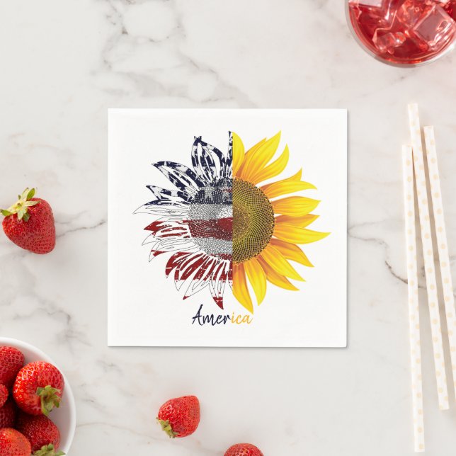 American flag sunflwoer napkins (Insitu)