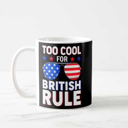 American Flag Sunglasses 4th July Too Cool For Bri Coffee Mug