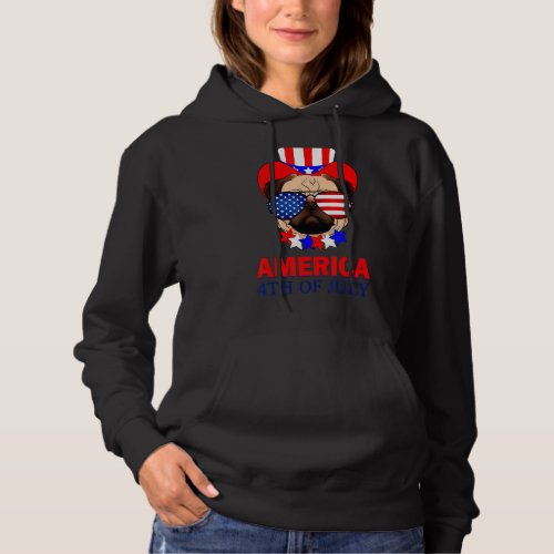 American Flag Sunglasses 4th Of July Cool Pull Dog Hoodie