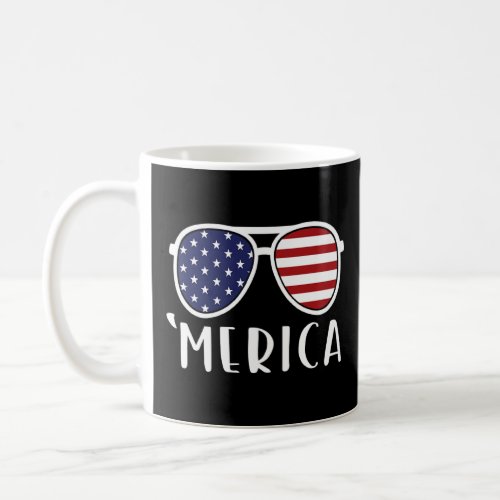 American Flag Sunglasses 4th Of July USA Patriotic Coffee Mug